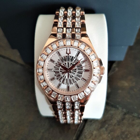 Bulova Rose Gold and Silver Women's Watch - Picture 3 of 5